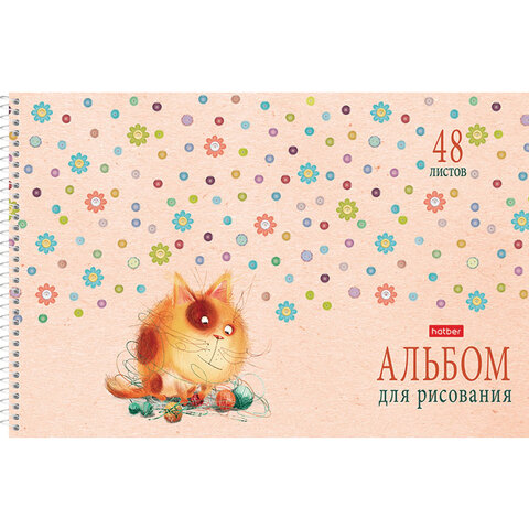 Альбом для рисования А4 48 л., спираль, обложка картон, HATBER, 205х290 мм, "Счастливчики" (4 вида), 067355, 48А4Всп - Image 2