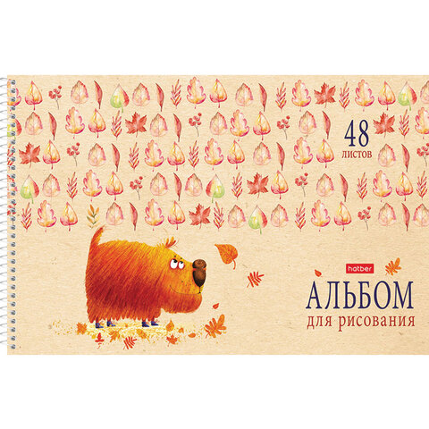 Альбом для рисования А4 48 л., спираль, обложка картон, HATBER, 205х290 мм, "Счастливчики" (4 вида), 067355, 48А4Всп - Image 3
