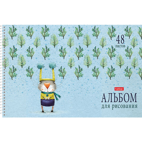 Альбом для рисования А4 48 л., спираль, обложка картон, HATBER, 205х290 мм, "Счастливчики" (4 вида), 067355, 48А4Всп - Image 4