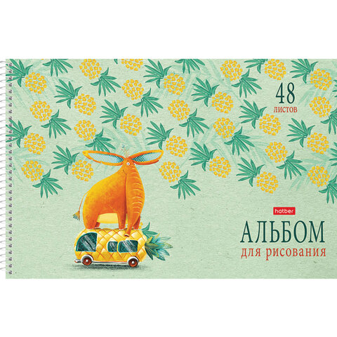 Альбом для рисования А4 48 л., спираль, обложка картон, HATBER, 205х290 мм, "Счастливчики" (4 вида), 067355, 48А4Всп - Image 5