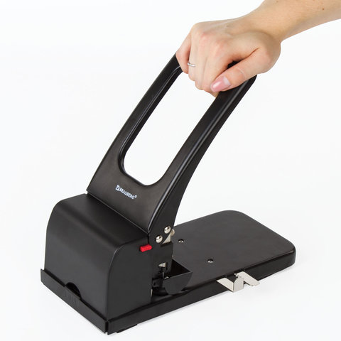 Дырокол металлический МОЩНЫЙ BRAUBERG "Heavy duty", до 100 л., черный, 226869 - Image 4