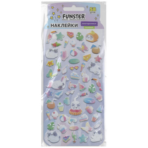 Наклейки гелевые "Вкусный микс", 17,5х9 см, ассорти 6 видов, FUNSTER (ФАНСТЕР), 666082 - Image 4