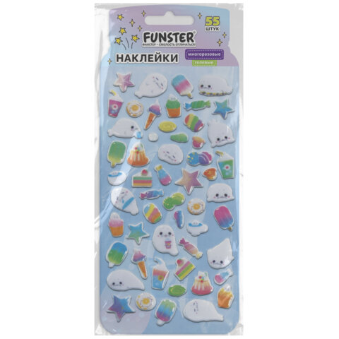 Наклейки гелевые "Вкусный микс", 17,5х9 см, ассорти 6 видов, FUNSTER (ФАНСТЕР), 666082 - Image 6