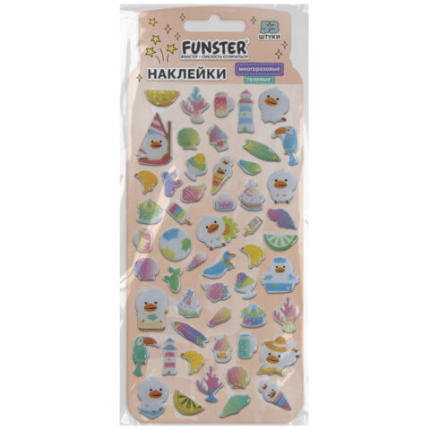 Наклейки гелевые "Вкусный микс", 17,5х9 см, ассорти 6 видов, FUNSTER (ФАНСТЕР), 666082 - Image 7