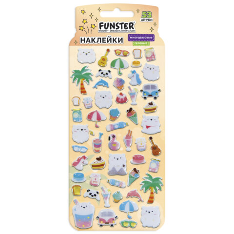 Наклейки гелевые "Вкусный микс", 17,5х9 см, ассорти 6 видов, FUNSTER (ФАНСТЕР), 666082 - Image 9