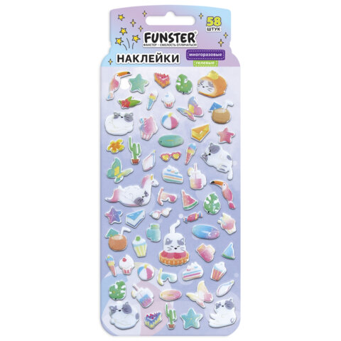 Наклейки гелевые "Вкусный микс", 17,5х9 см, ассорти 6 видов, FUNSTER (ФАНСТЕР), 666082 - Image 10