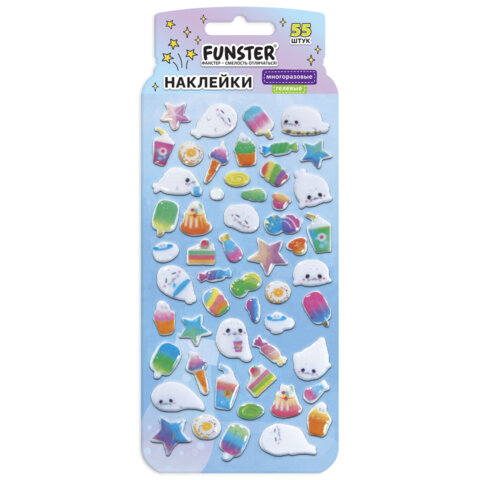 Наклейки гелевые "Вкусный микс", 17,5х9 см, ассорти 6 видов, FUNSTER (ФАНСТЕР), 666082 - Image 12