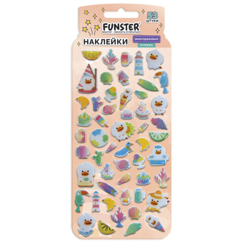 Наклейки гелевые "Вкусный микс", 17,5х9 см, ассорти 6 видов, FUNSTER (ФАНСТЕР), 666082 - Image 13