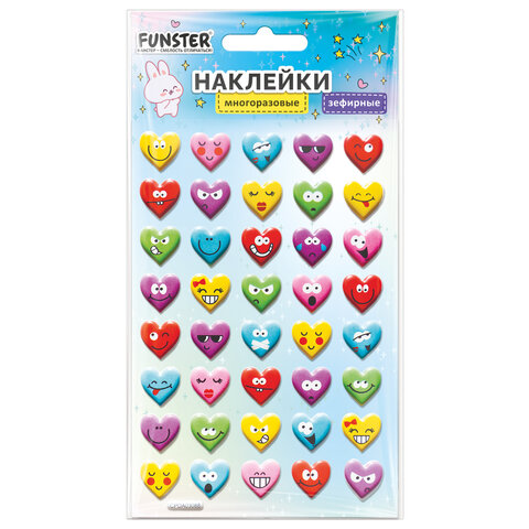 Наклейки объемные зефирные 15х10 см, ассорти 12 видов, FUNSTER (ФАНСТЕР), 666675 - Image 3