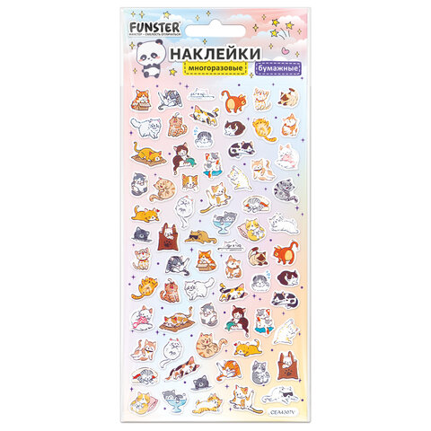 Наклейки бумажные 17,5х9,5 см, ассорти 12 видов, FUNSTER (ФАНСТЕР), 666676 - Image 2
