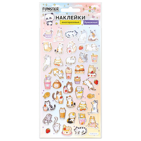Наклейки бумажные 17,5х9,5 см, ассорти 12 видов, FUNSTER (ФАНСТЕР), 666676 - Image 4