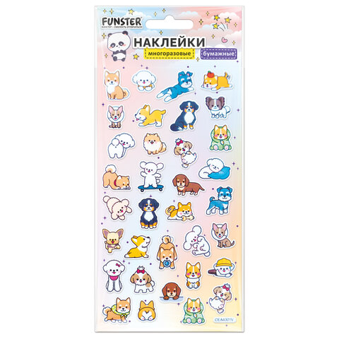 Наклейки бумажные 17,5х9,5 см, ассорти 12 видов, FUNSTER (ФАНСТЕР), 666676 - Image 13