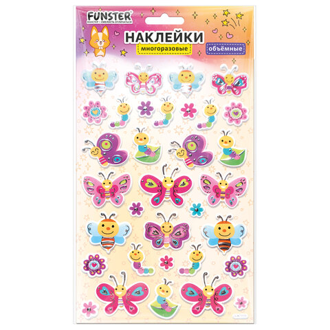 Наклейки объемные MAXI 21х14 см, ассорти 12 видов, FUNSTER (ФАНСТЕР), 666678 - Image 7