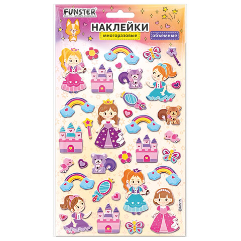 Наклейки объемные MAXI 21х14 см, ассорти 12 видов, FUNSTER (ФАНСТЕР), 666678 - Image 9