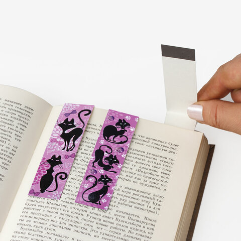 Закладки для книг с магнитом "ГЛАМУР", набор 6 шт., блестки, 25x196 мм, ЮНЛАНДИЯ, 111640 - Image 5