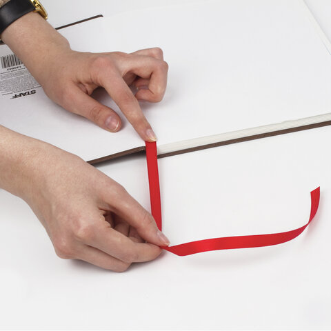 Закладки-ляссе "ТРИКОЛОР" для книг А4 (длина 38 см) ПИФАГОР, клейкий край, 3 ленты, 111647 - Image 3