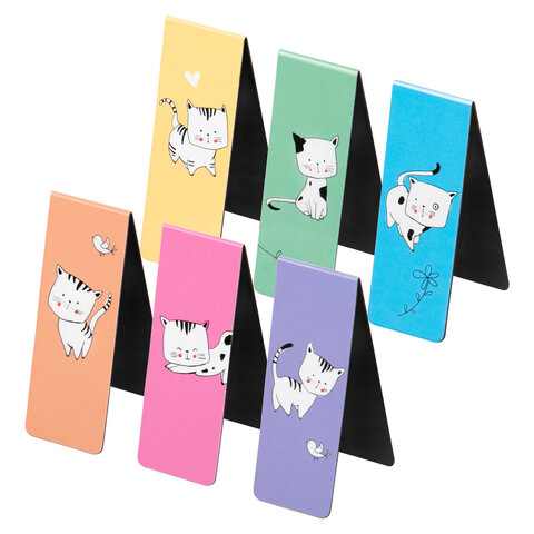 Закладки для книг МАГНИТНЫЕ, "CATS", набор 6 шт., 60x20 мм, BRAUBERG, 113159 - Image 6