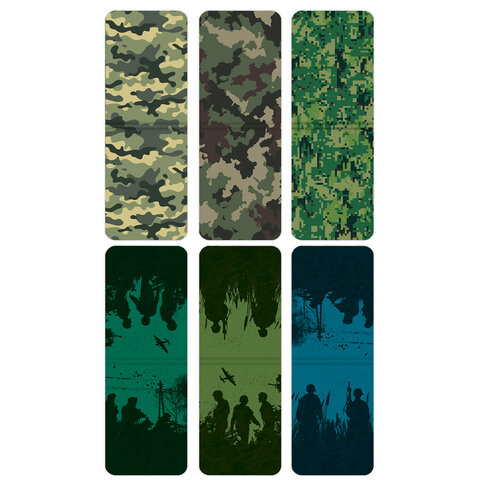 Закладки для книг МАГНИТНЫЕ, "MILITARY", набор 6 шт., 35х25 мм, BRAUBERG, 113164 - Image 2