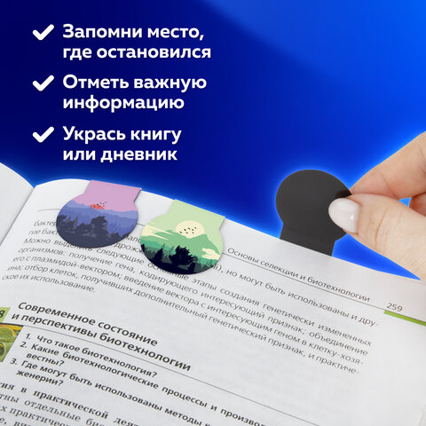Закладки для книг МАГНИТНЫЕ, "SUNSET", набор 6 шт., 32х28 мм, BRAUBERG, 113169 - Image 9