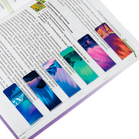 Закладки для книг МАГНИТНЫЕ, "GALAXY", набор 12 шт., 60x20 мм, BRAUBERG, 113171 - Image 8