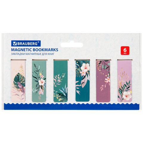 Закладки для книг МАГНИТНЫЕ, "TROPICS", набор 12 шт., 60x20 мм, BRAUBERG, 113172 - Image 2