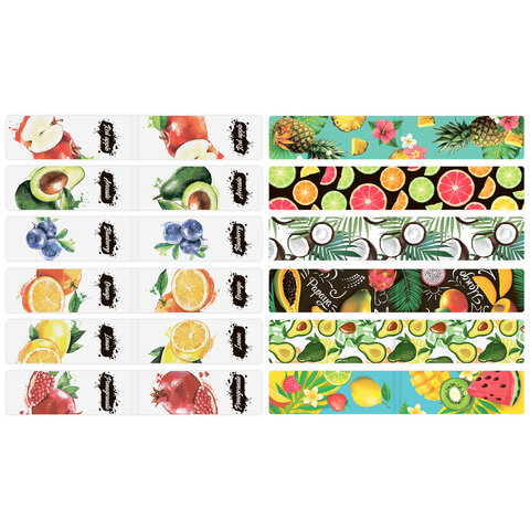 Закладки для книг МАГНИТНЫЕ, "FRUITS", набор 12 шт., 60x20 мм, BRAUBERG, 113173 - Image 5