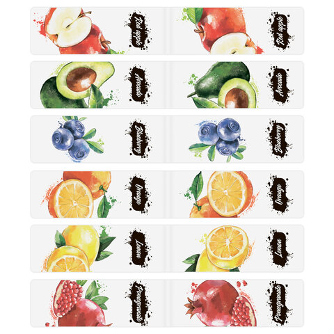 Закладки для книг МАГНИТНЫЕ, "FRUITS", набор 12 шт., 60x20 мм, BRAUBERG, 113173 - Image 6