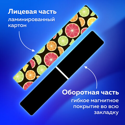 Закладки для книг МАГНИТНЫЕ, "FRUITS", набор 12 шт., 60x20 мм, BRAUBERG, 113173 - Image 16