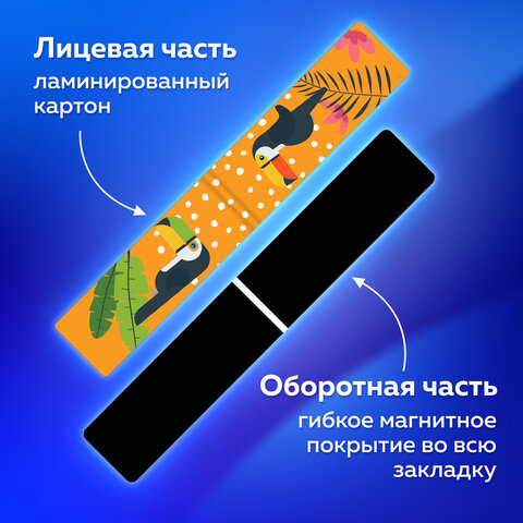 Закладки для книг МАГНИТНЫЕ, "ANIMALS", набор 30 шт., 60x20 мм, BRAUBERG, 113176 - Image 12