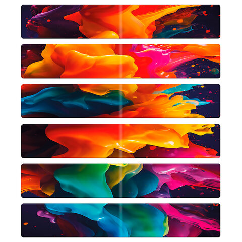 Закладки для книг МАГНИТНЫЕ, "АССОРТИ 5 ДИЗАЙНОВ ABSTRACTION", 6 штук, 60x20 мм, FUNSTER (ФАНСТЕР), 116653 - Image 8