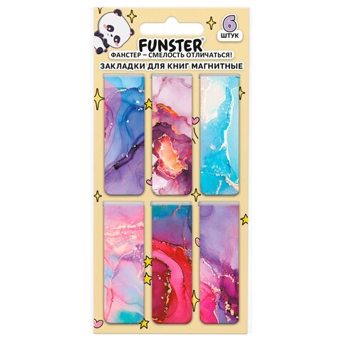 Закладки для книг МАГНИТНЫЕ, "АССОРТИ 5 ДИЗАЙНОВ ABSTRACTION", 6 штук, 60x20 мм, FUNSTER (ФАНСТЕР), 116653 - Image 13