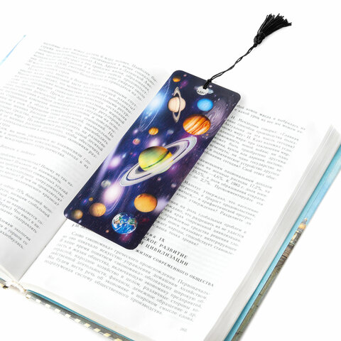 Закладка для книг с линейкой 3D-ОБЪЕМНАЯ BRAUBERG, "Вселенная", с декоративным шнурком, 125757 - Image 5
