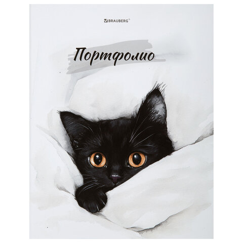 Папка-портфолио универсальная, 4 кольца, 20 файлов, 7БЦ матовая, BRAUBERG "Cat", 107557, 117557 - Image 4
