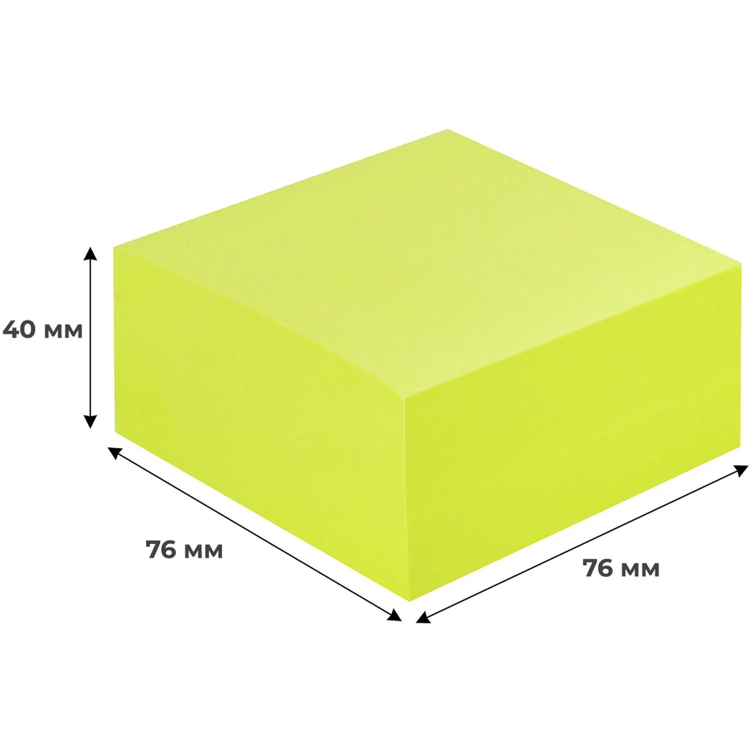 Стикеры Attache Selection 76×76 мм неоновый жёлтый 400 листов (без следов клея) - Image 4