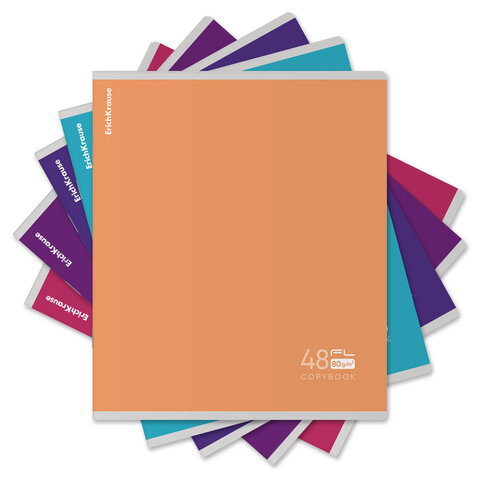Тетрадь А5, 48 л., скоба, клетка, Soft-Touch, выборочный УФ-лак, плотная бумага 80 г/м2, ERICH KRAUSE, 60623 - Image 2