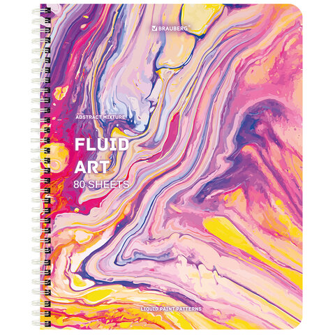 Тетрадь А5 80 л. BRAUBERG гребень, клетка, обложка картон, "Colorful Art" (микс в спайке), 404414 - Image 4