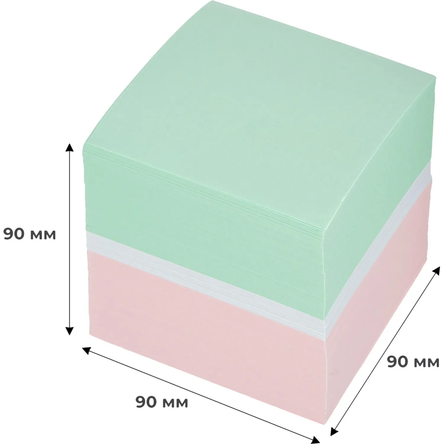 Блок для записей Attache 9×9 см, 3 цвета, 80 г/м², для офиса и совещаний - Image 3