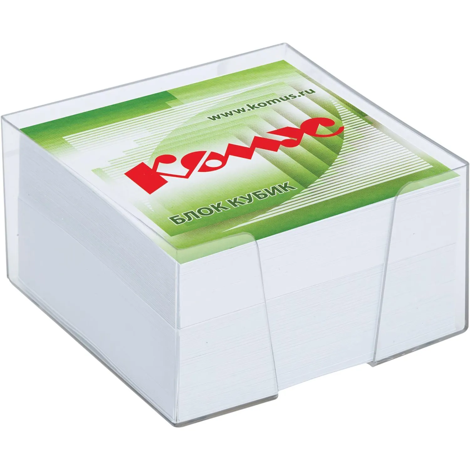 Блок для записей в боксе Комус 9×9 см, офсет 100 г/м², пластиковый бокс - Image 4