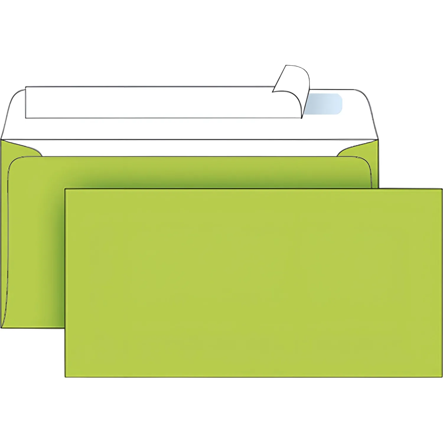 Конверты Packpost E65 110×220 мм зеленый стрип офсет 90 г/м² - Image 2