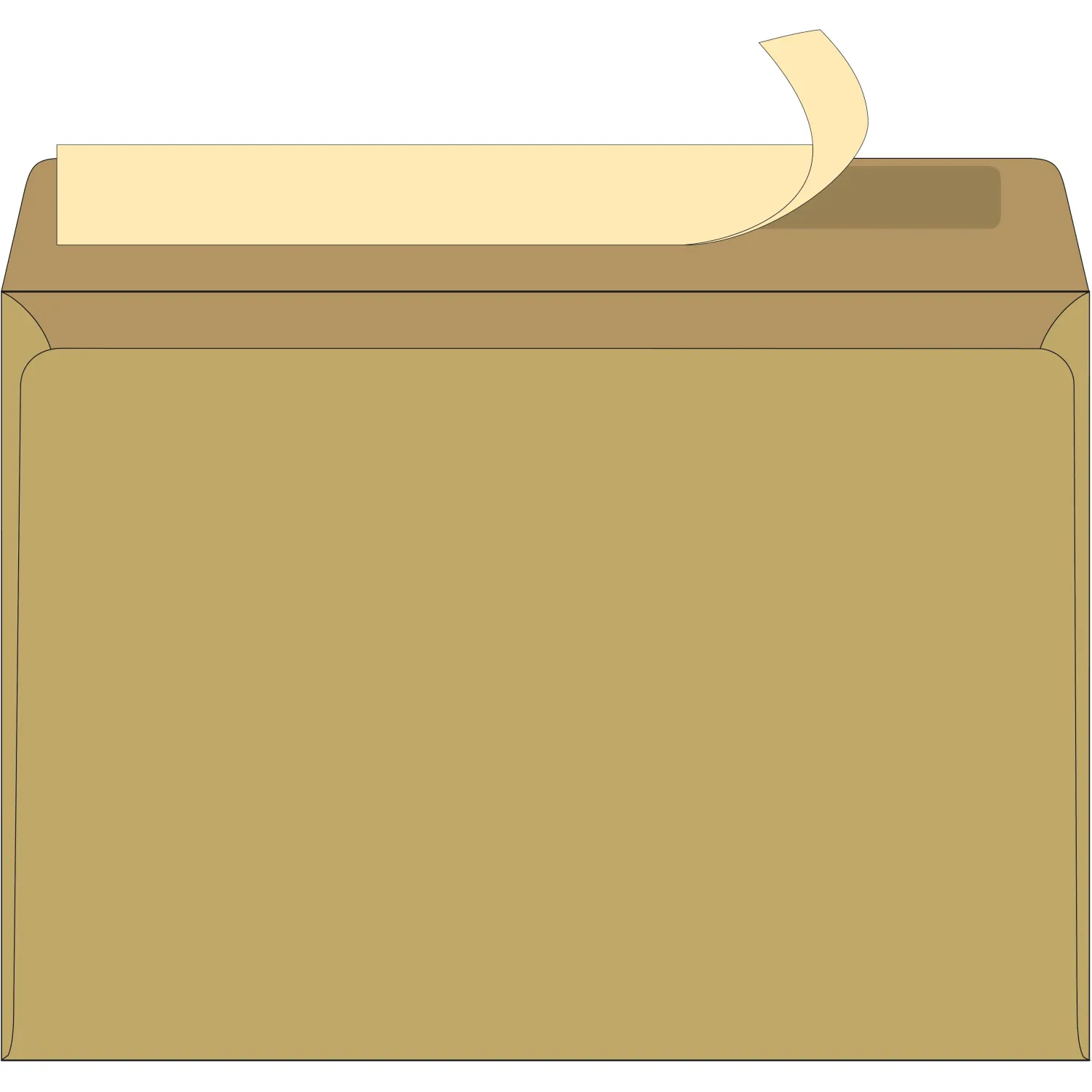 Конверт Ecopost С4 (229×324 мм), из переработанной бумаги, коричневый - Image 2