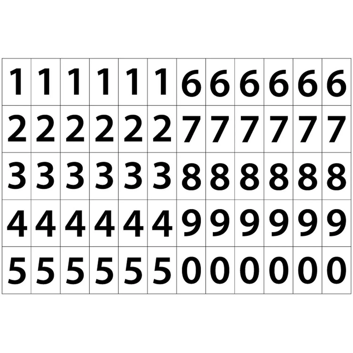 Этикетки Комус «Цифры» 38×23,5 мм, 60 шт/лист для маркировки офисов и детских шкафчиков - Image 5