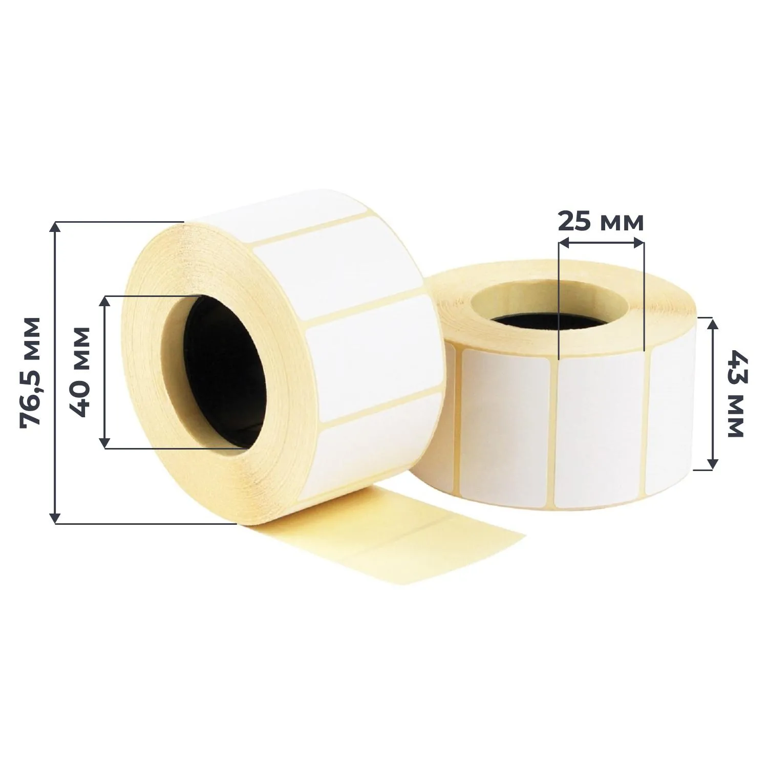 Термоэтикетки Thermal TOP 43×25 мм (матовые), 1000 шт/рулон для термопринтеров - Image 2