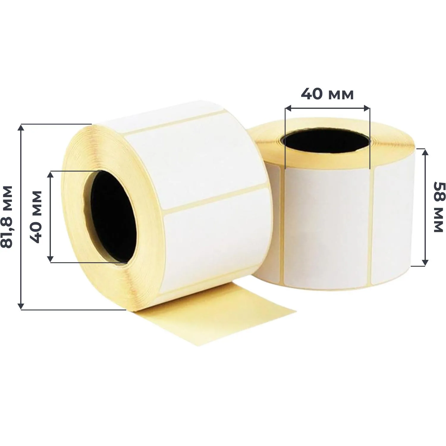 Термоэтикетки 58×40 мм Thermal TOP 700 шт/рулон (48 рулонов, втулка 40 мм) - Image 2