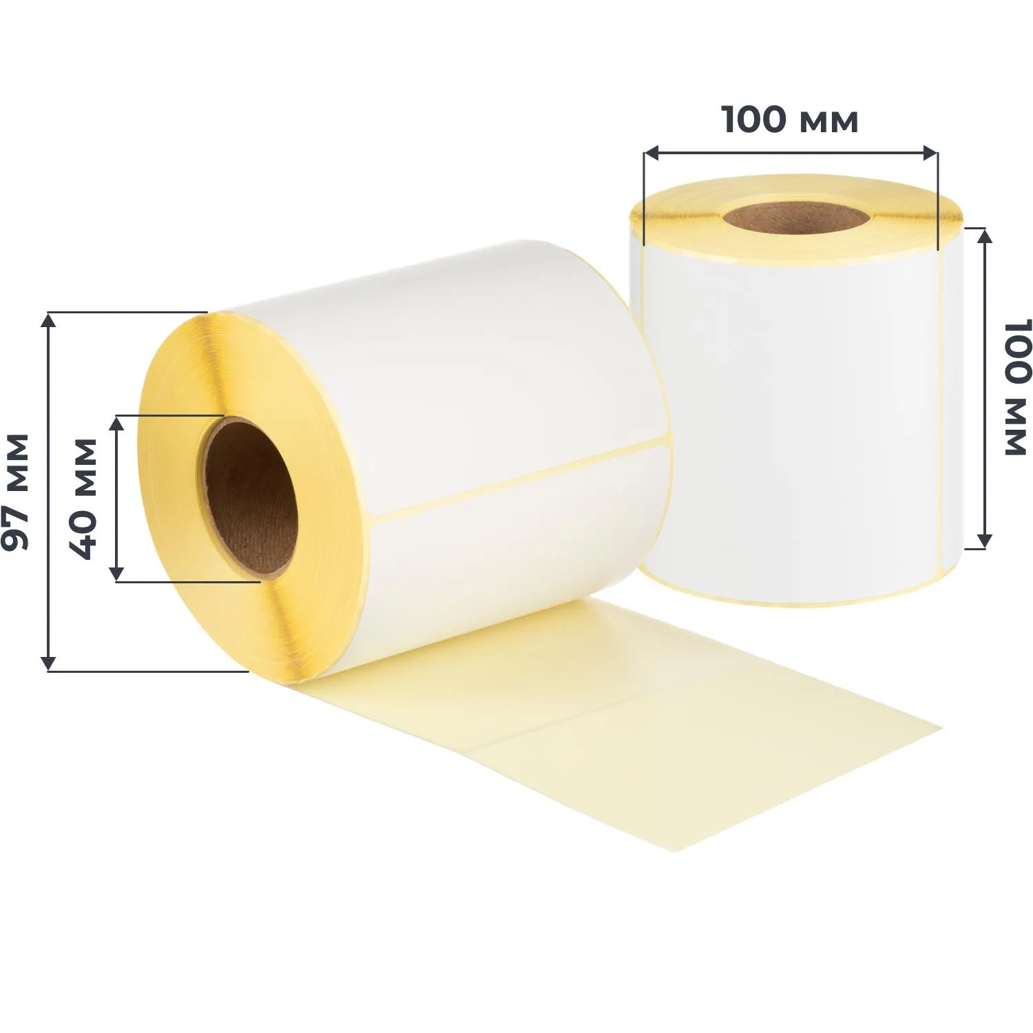Термоэтикетки Thermal ECO 100×100 мм, 500 шт/рулон, белые для супермаркетов - Image 2