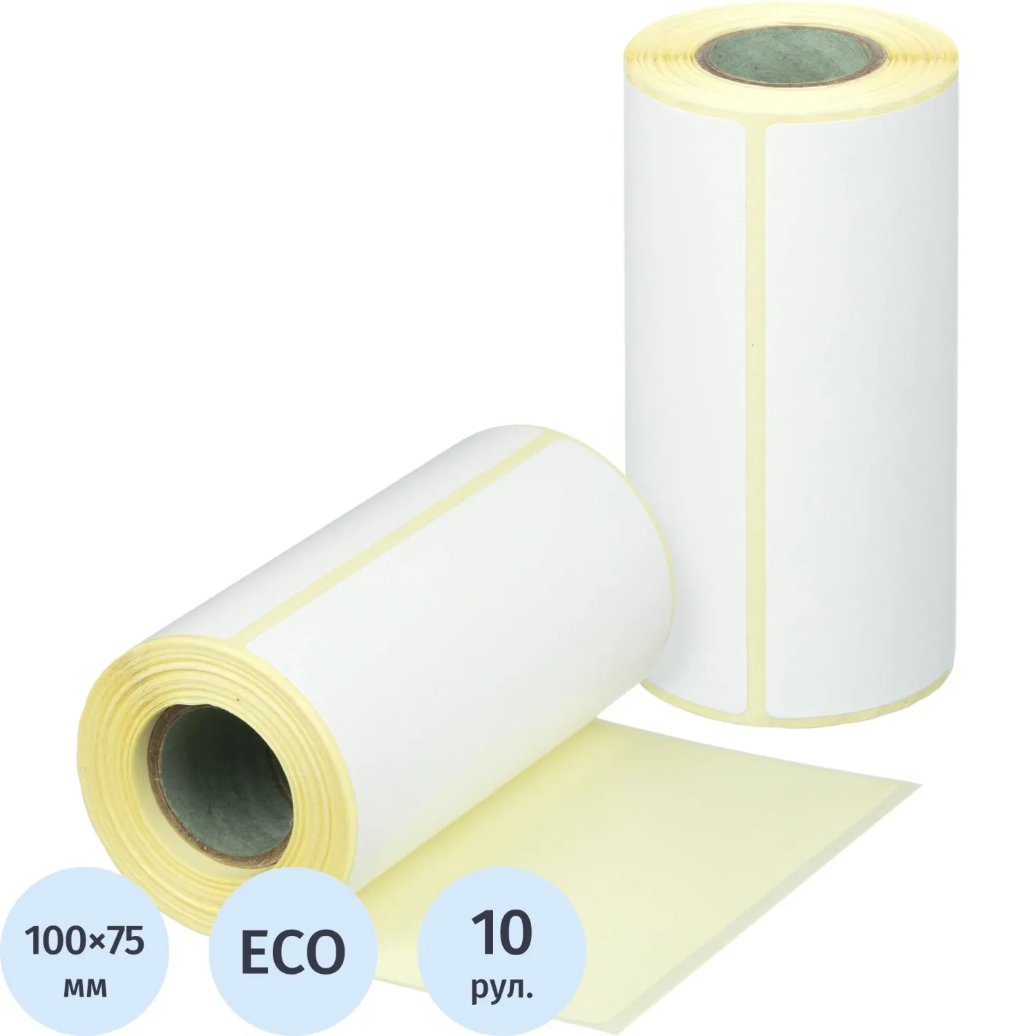 термоэтикетки 100x75 Thermal ECO, белые, самоклеящиеся, материал Th