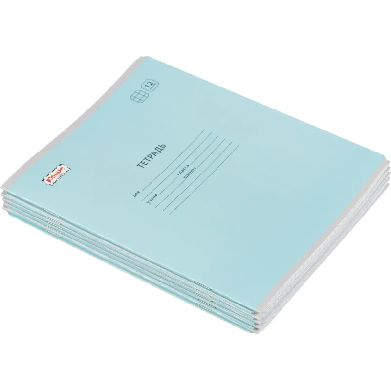школьная тетрадь пастель А5 12 листов клетка с обложкой голубая - Image 5