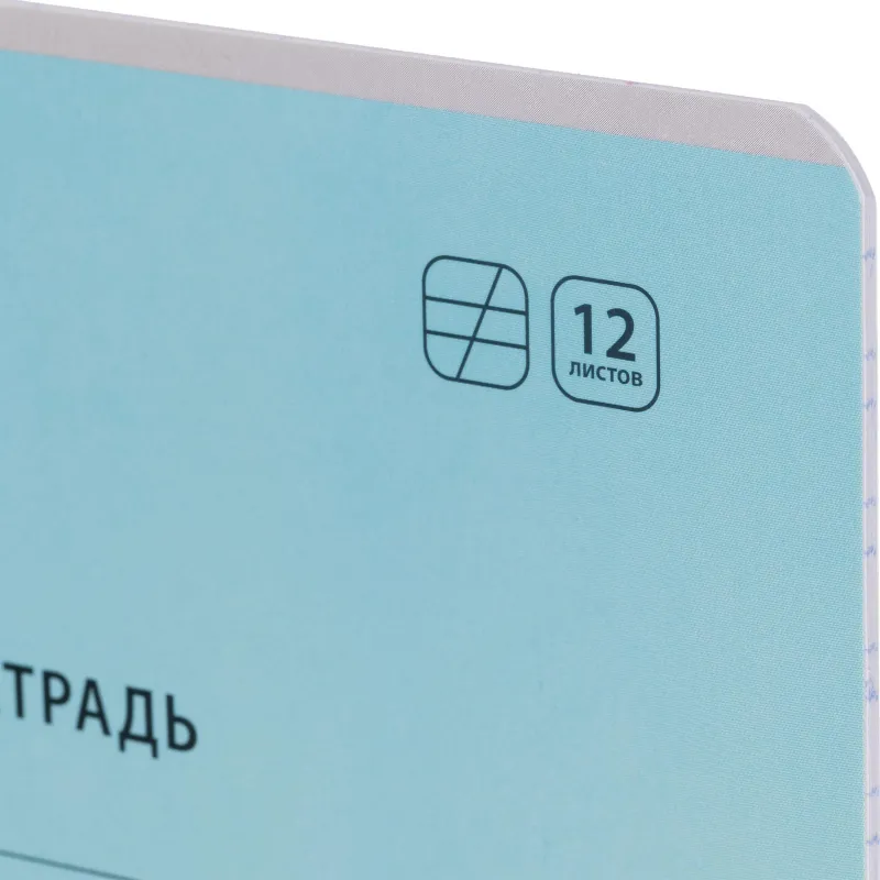 Школьная тетрадь пастель формата А5 (голубая обложка, 12 листов, косая линия, красные поля) - Image 4