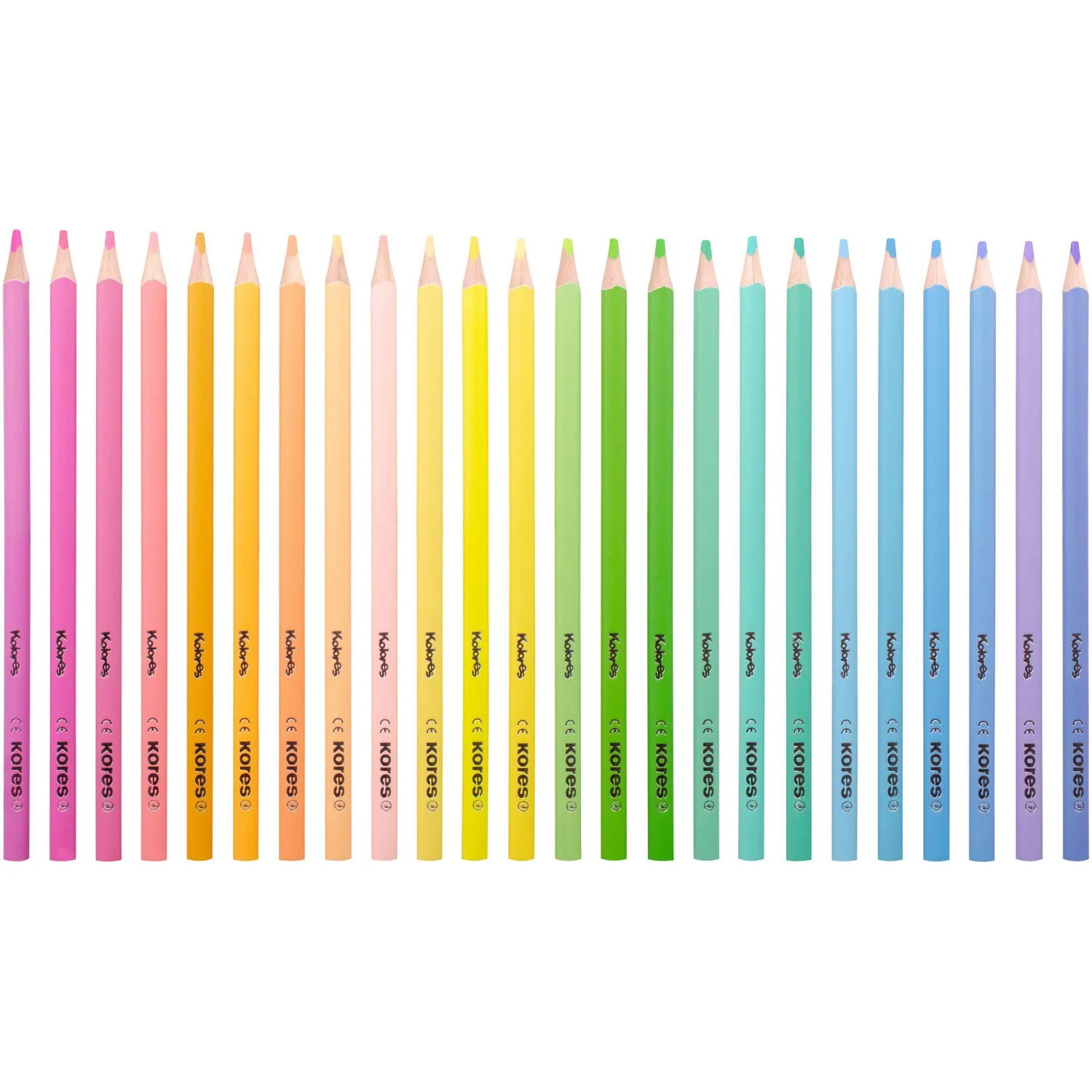 Карандаши цветные Kores Kolores Pastel 24 карандаша 24 цвета трёхгранные (пастельные) - Image 2