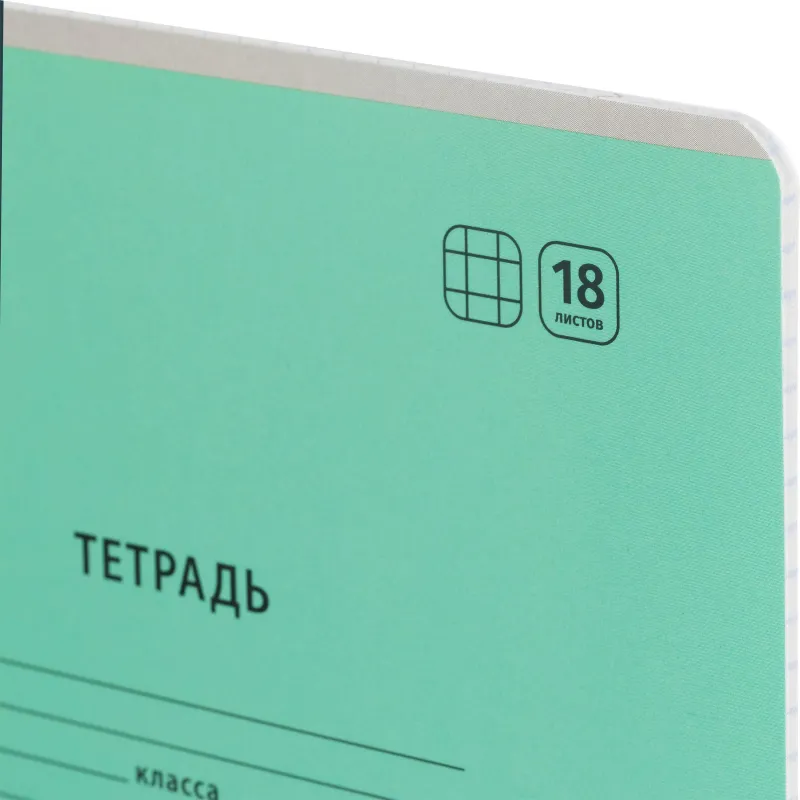 Тетрадь Комус Класс Отличник А5 18 листов, клетка, бирюзовая, картон, офсет 65 г/м² - Image 4