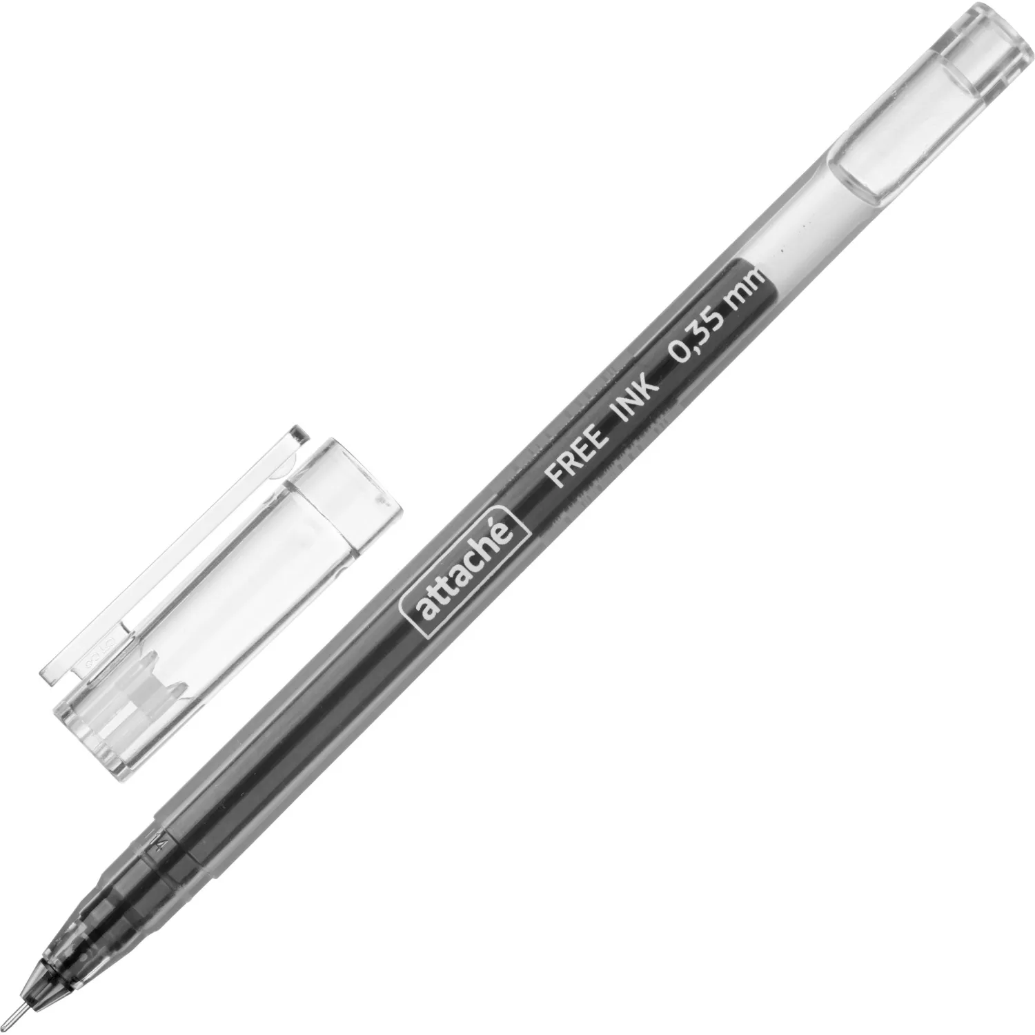 гелевая ручка Attache Free ink 0,5 мм прозрачная, качественные чернила без подтеков